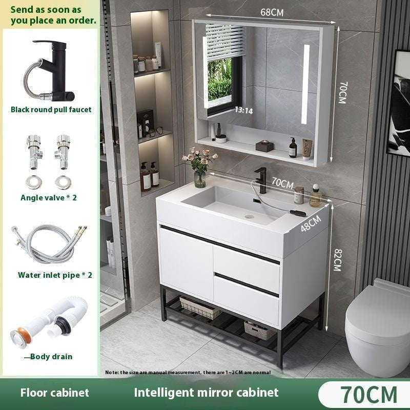 QW- Real Wood Storage Smart Mirror Cabinet Sink Set in the Bathroom