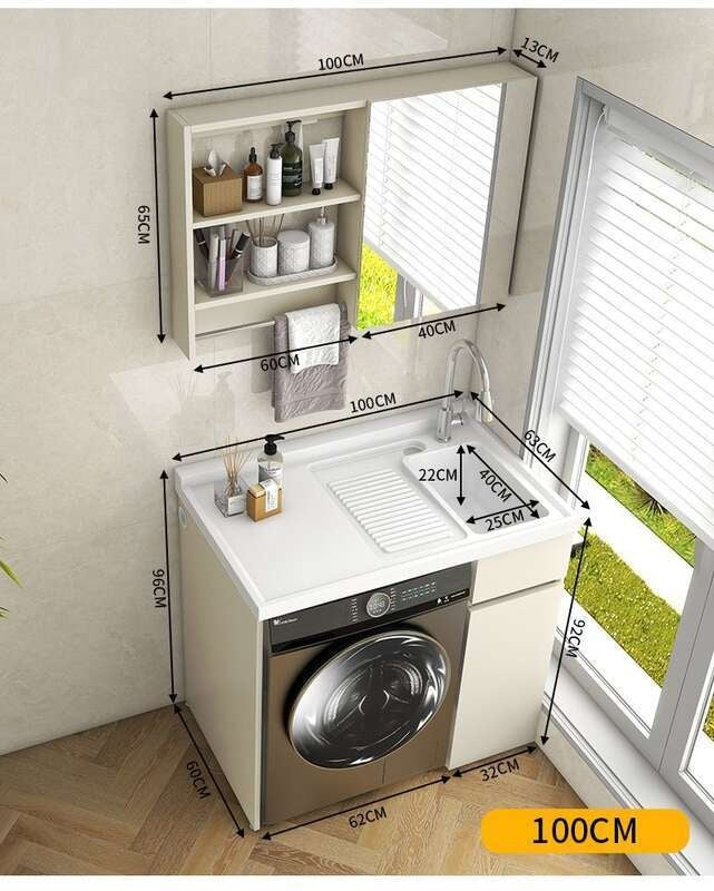 QW- Storage Cabinet Bathroom Sink Set with Faucet