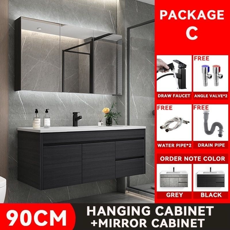 QW- Smart Bathroom, Storage Made of Real Wood, Multipurpose for Bathroom Mirror, and Washbasin Cabinet with Mirror
