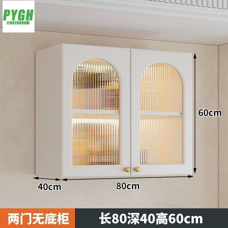 QW- Massif Wooden Kitchen Hanging French Style Wall Mounted Storage Cabinet