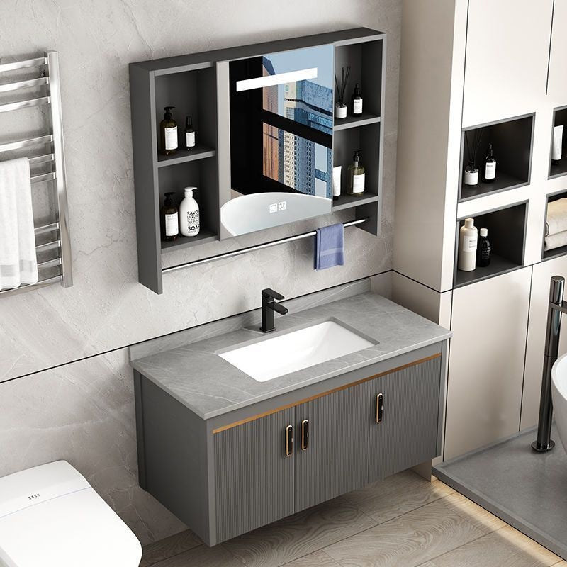 Kabinet Penyimpanan Aluminium QW- Cermin Pintar di Bilik Mandi, Singki Bilik Mandi 