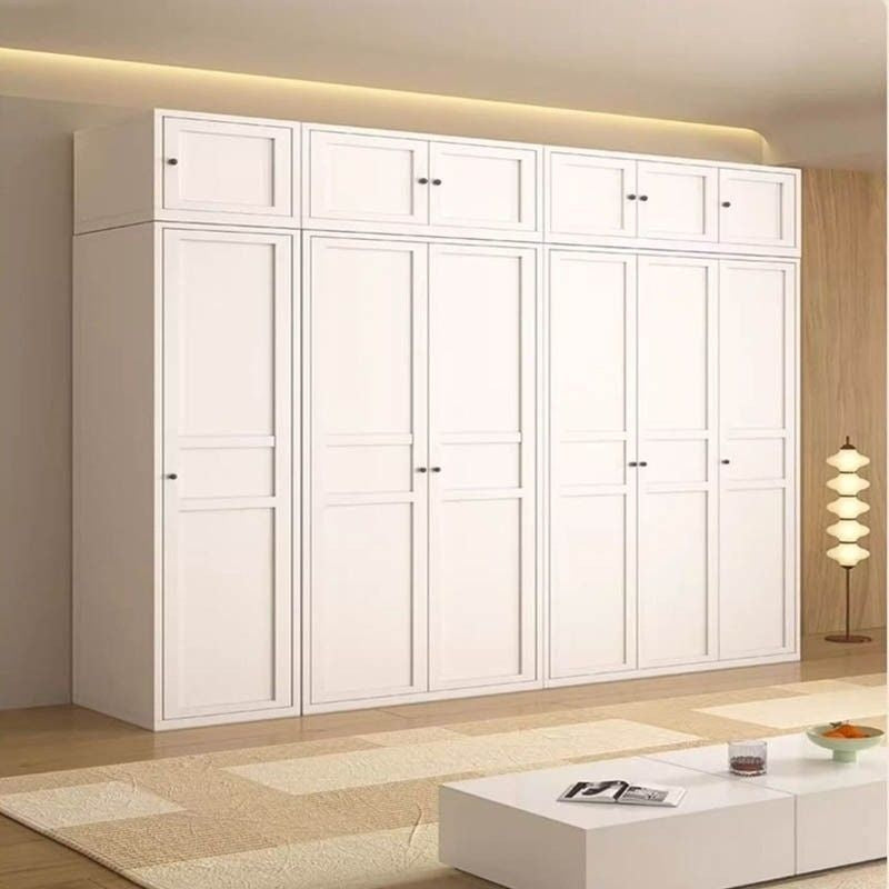 Closet, wrought iron home bedroom storage, European style cream color, wardrobe, children's wardrobe