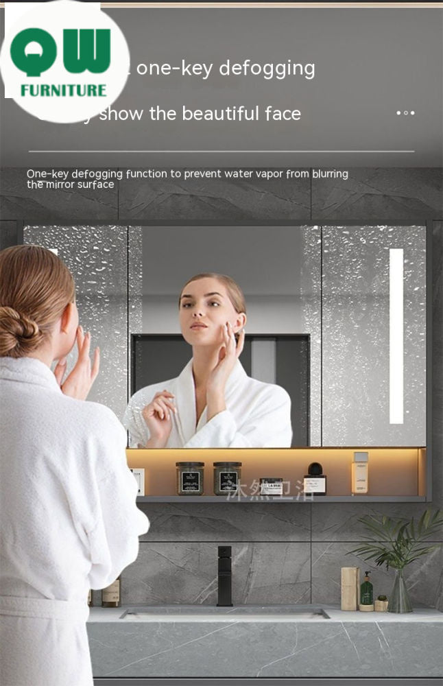 QW- Kabinet Cermin, Gabungan Dua Set Pencuci Muka, Singki Bilik Mandi 