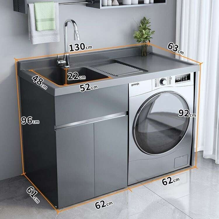 QW- Stainless Steel Storage Cabinet Bathroom Sink Washing Machine Counter