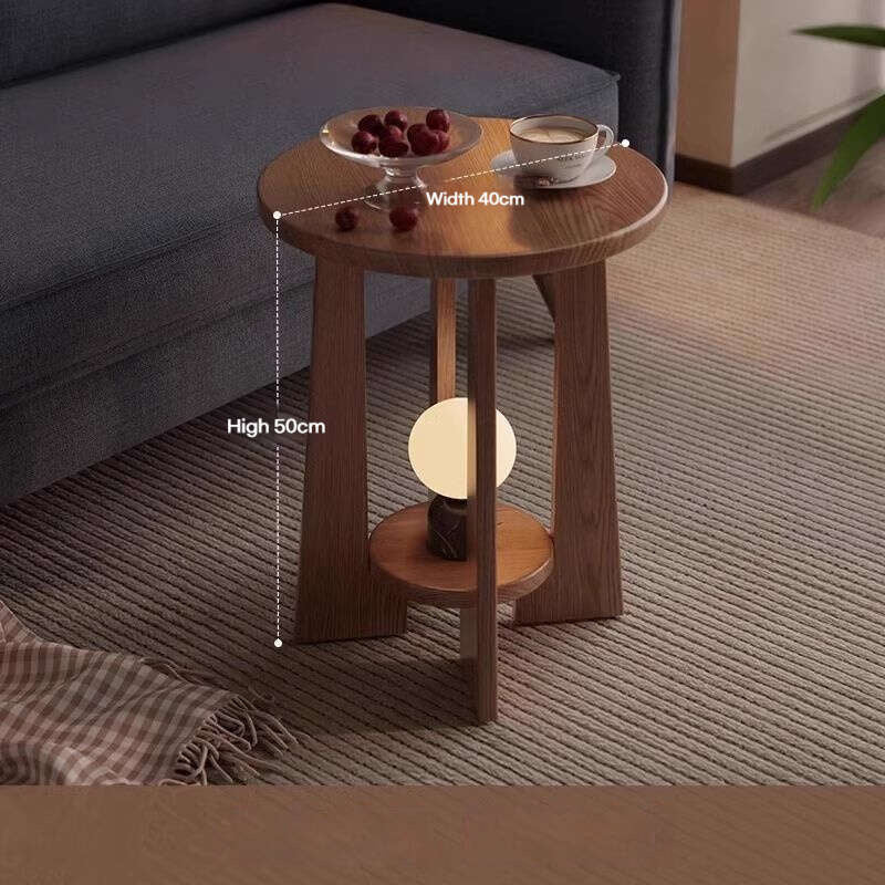 Meja rendah balkoni ruang tamu kayu padu penuh kopi rumah teh