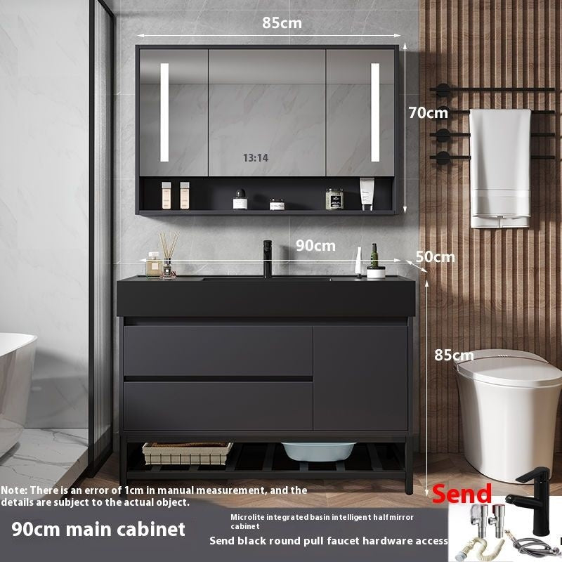 Kabinet Penyimpanan Kayu Asli Kaca Pintar QW-, Sinki Bilik Mandi Nano 