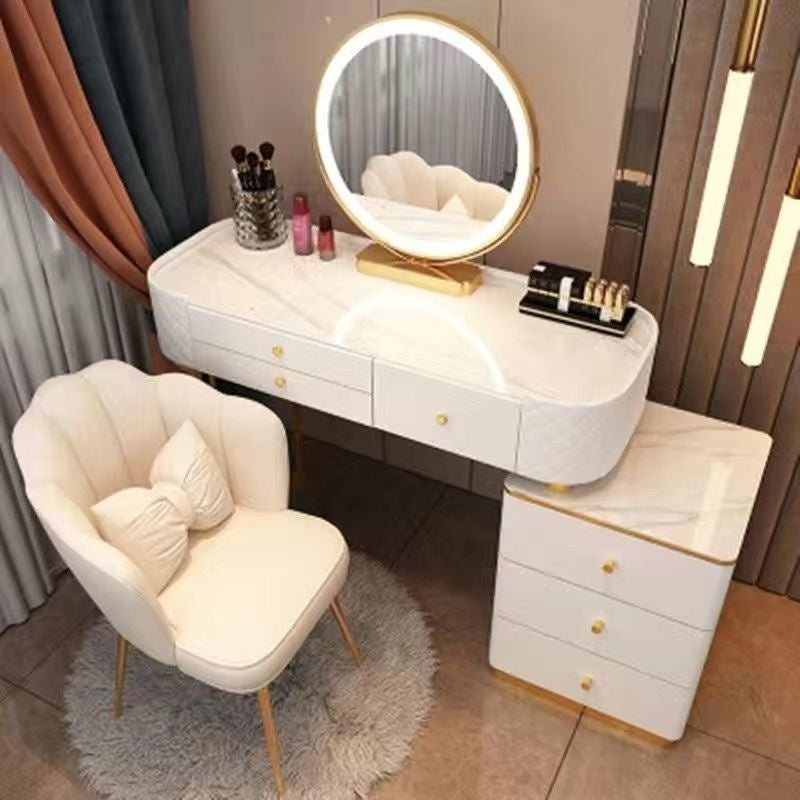 Meja Kabinet Penyimpanan Persalinan Kecil Mudah Gaya Nordik Kaca Jernih Bilik Tidur