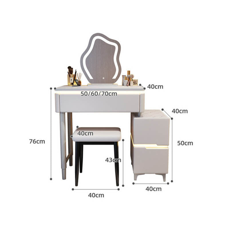 Smart Solid Wood Cream Wind Small Large Bedroom Premium Dressing Table