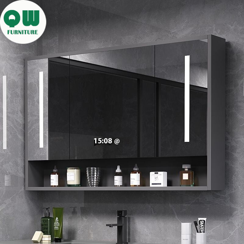 QW- Bathroom Mirrors, a smart mirror cabinet made from real wood, mirror, bathroom storage cabinet.