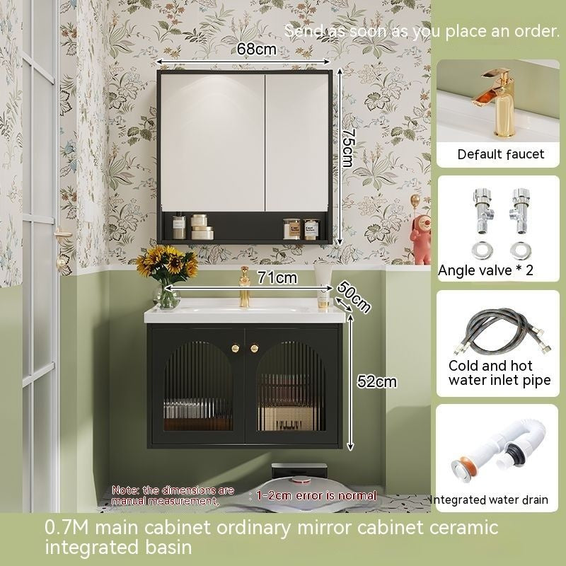 QW- Sink Smart Bathroom Mirror Cabinet Storage cabinet made of real wood in the bathroom