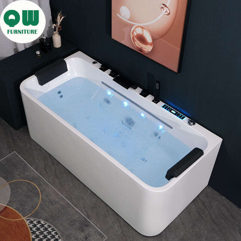 QW- Acrylic Heating System Water Massage Spa Bathtub