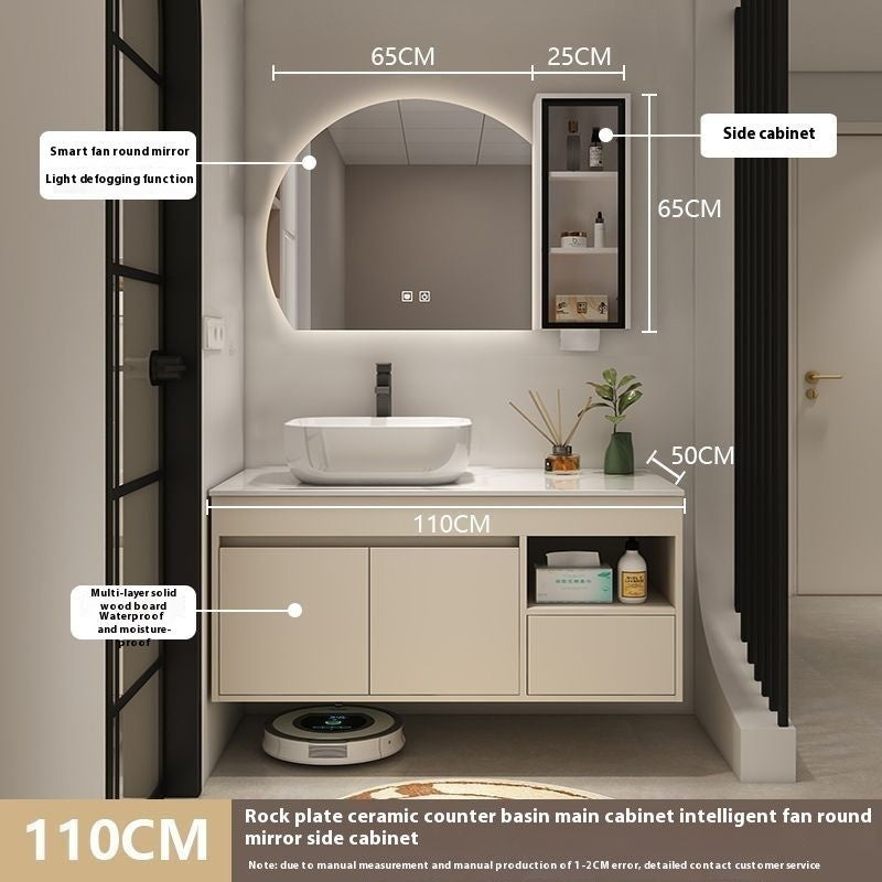 QW- Bilik Mandi Pintar, Kabinet Penyimpanan Bilik Mandi Cermin, Set Besen 