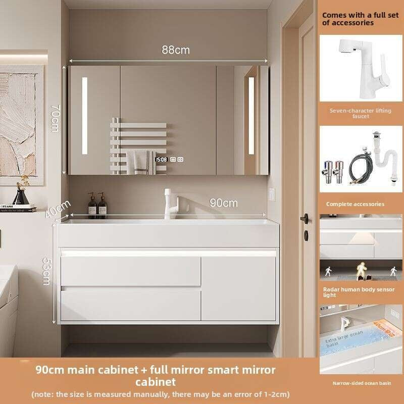 QW- Kabinet kaca pintar untuk storan bilik mandi, lebar 40 cm.