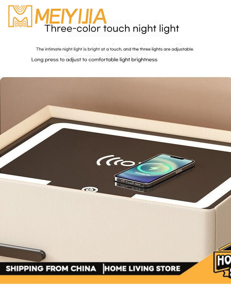 Smart Home Multifunctional Bedroom Bedside Safe Wireless Charging Storage Cabinet All