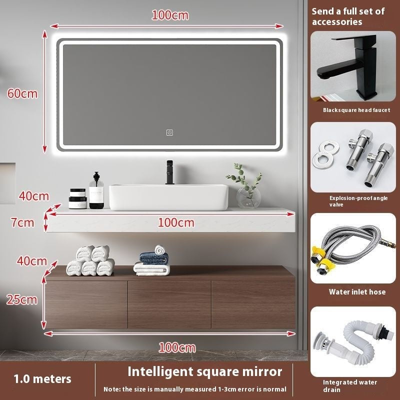 QW- Bathroom Storage Cabinet, Washbasin, Smart Mirror Countertop