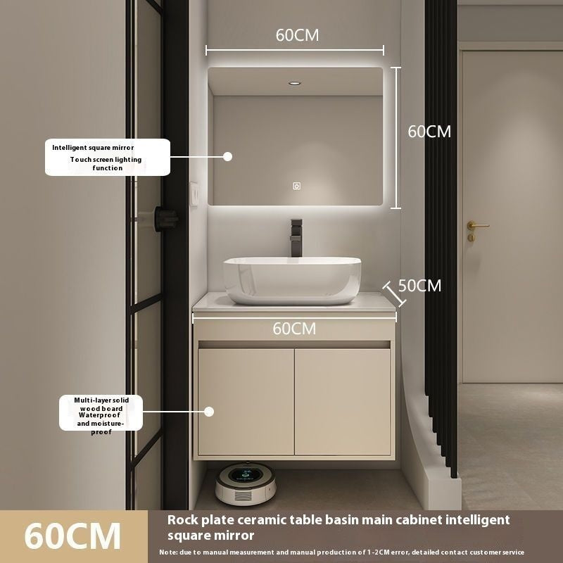 QW- Bilik Mandi Pintar, Kabinet Penyimpanan Bilik Mandi Cermin, Set Besen 