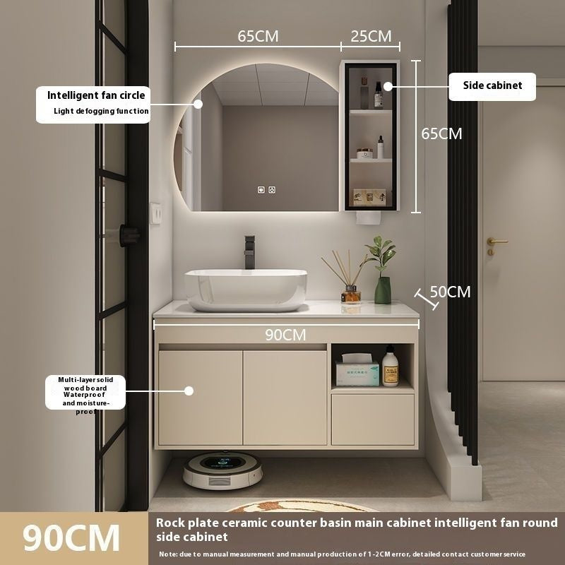 QW- Bilik Mandi Pintar, Kabinet Penyimpanan Bilik Mandi Cermin, Set Besen 