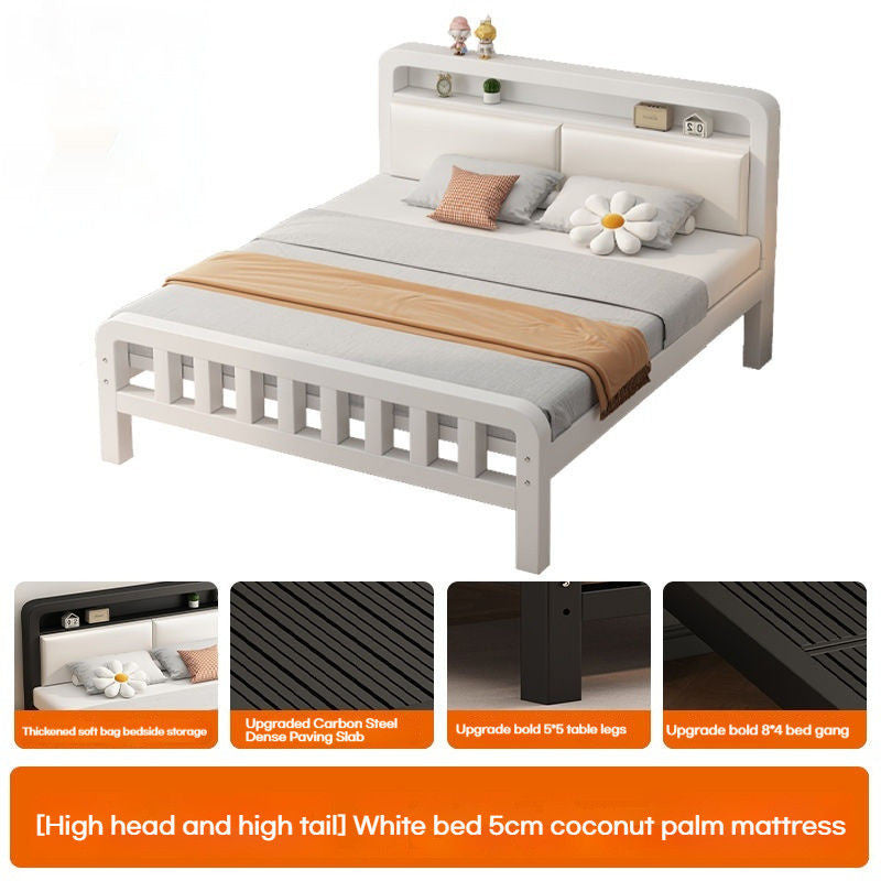 Iron used in home, master bedroom, double 1.5 meters, dormitory thickened iron frame bed for rental 1.2 meters