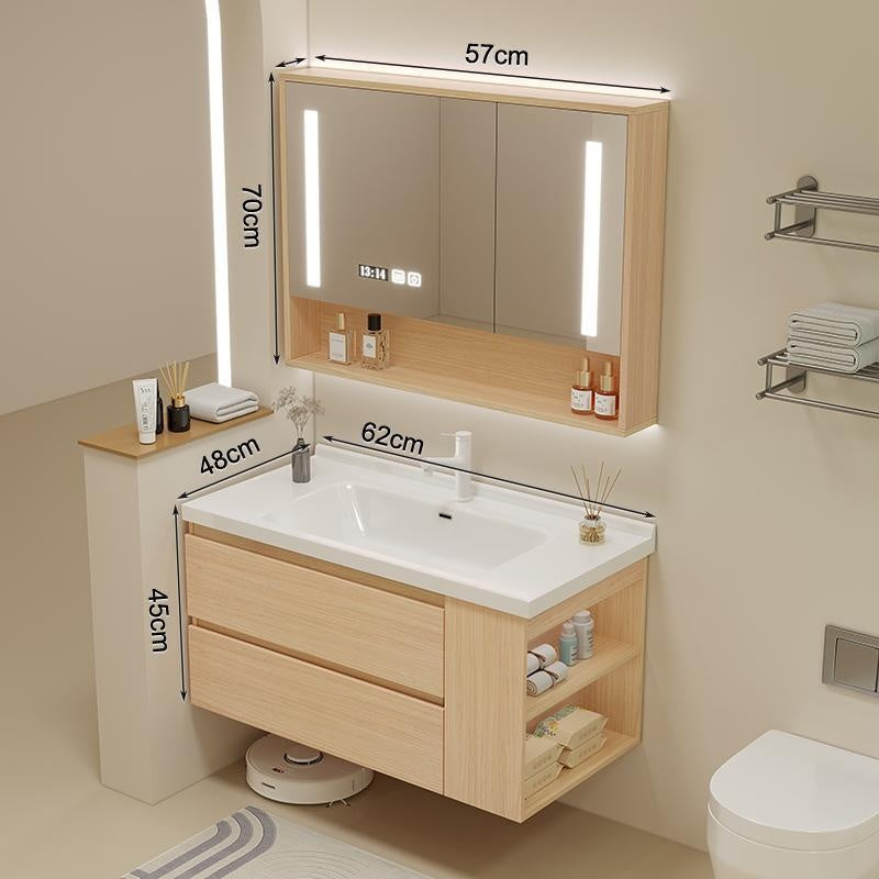 QW- Solid Wood Storage Smart Mirror Cabinet Bathroom Sink Set