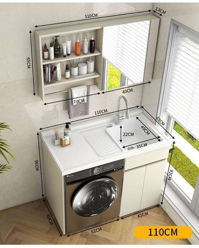 QW- Storage Cabinet Bathroom Sink Set with Faucet