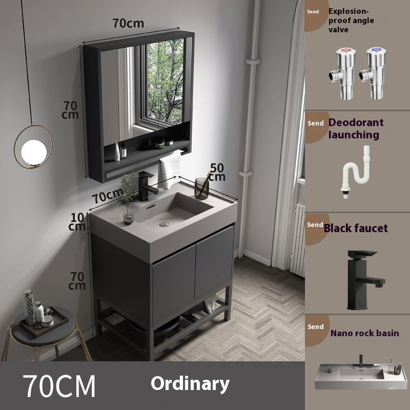 QW- Solid Wood Storage Smart Mirror Cabinet for Bathroom, Bathroom Washbasin
