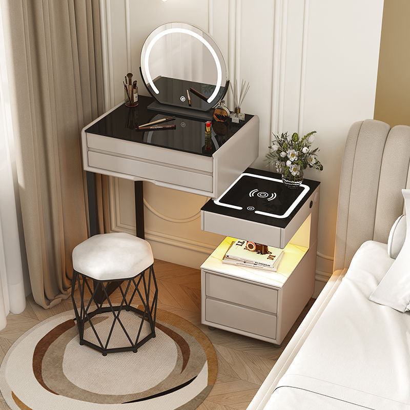 Smart Solid Wood Dressing Table Wireless Charging Bedroom Makeup Single Cabinet Modern Simple