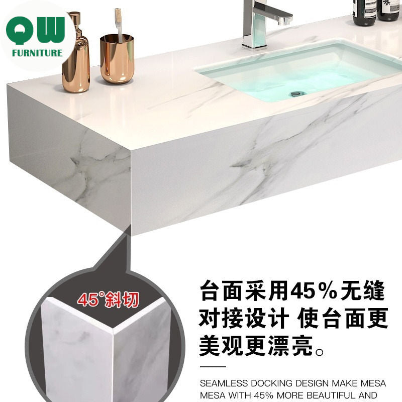 QW- Marble Sink Storage Cabinet Smart Mirror in the Bathroom