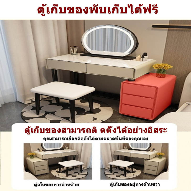 Solid Wood Bedside Table, Simple Dressing Table with Bin Cabinet for Home
