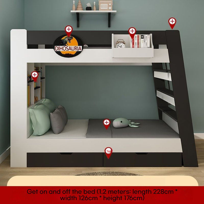 Nordic Creative High Low Mother Up and Children's Two-layer Bed Down 1.2 / 1.5 Meters