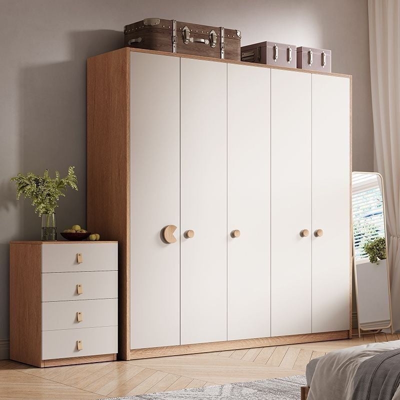 Modern Simple Home Bedroom Solid Wood Particle Board Japanese Style Children's Wardrobe