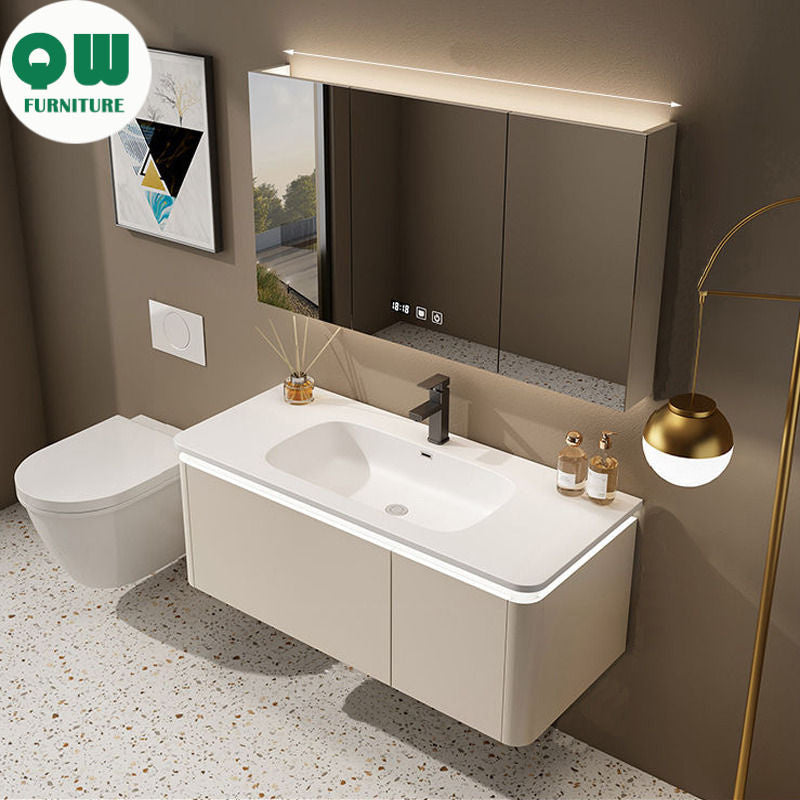 QW- Cream Style Storage Smart Mirror Cabinet in the Bathroom