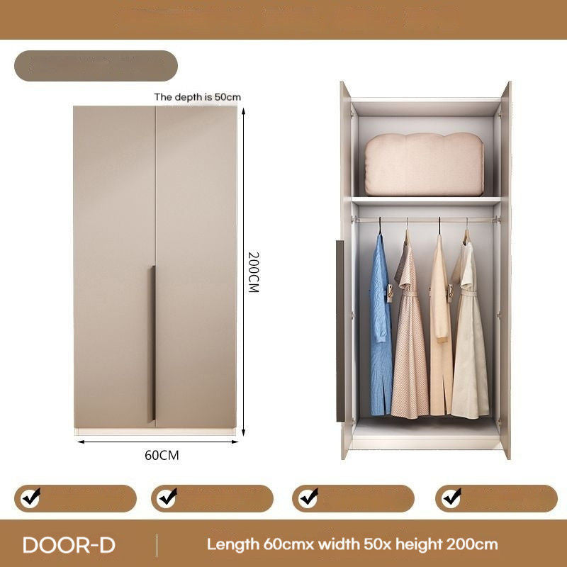 Kabinet Penyimpanan Dua Pintu Bilik Tidur Rumah Kayu Padu Pemasangan Mudah Almari Pakaian Kecil