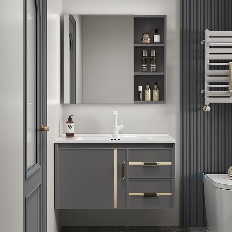 Kabinet Penyimpanan Aluminium QW- Cermin Pintar Set Sinki Bilik Mandi 