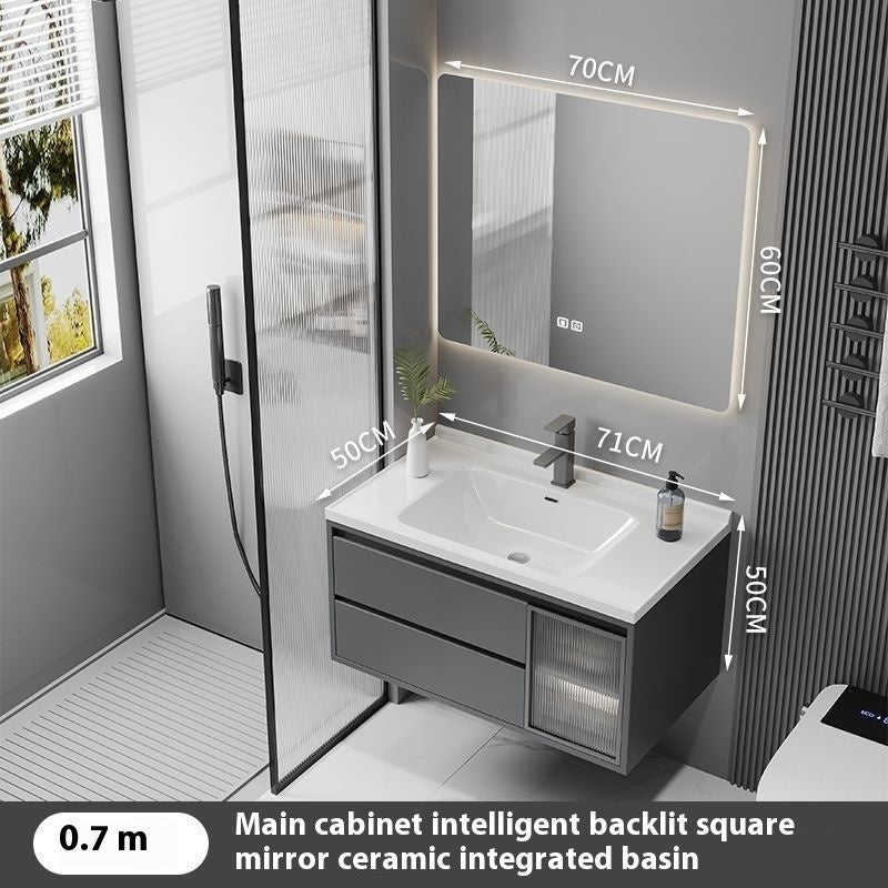 QW- Solid Wood Storage Smart Mirror Cabinet Bathroom Sink Set