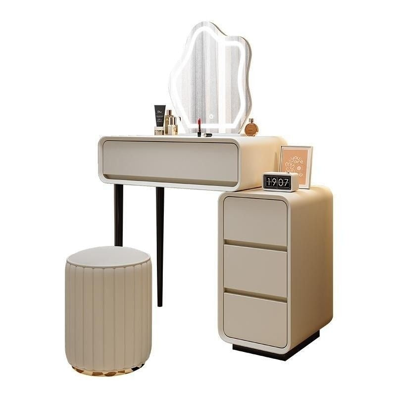Cream Wind Solid Wood Large Bedroom Modern Simple Foldable Chest of Drawers One Dressing Table