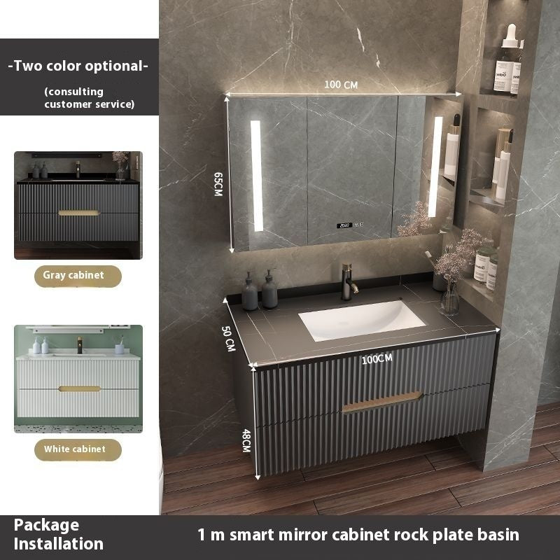 QW- Luxury Storage Smart Mirror Bathroom Cabinet Basin Set