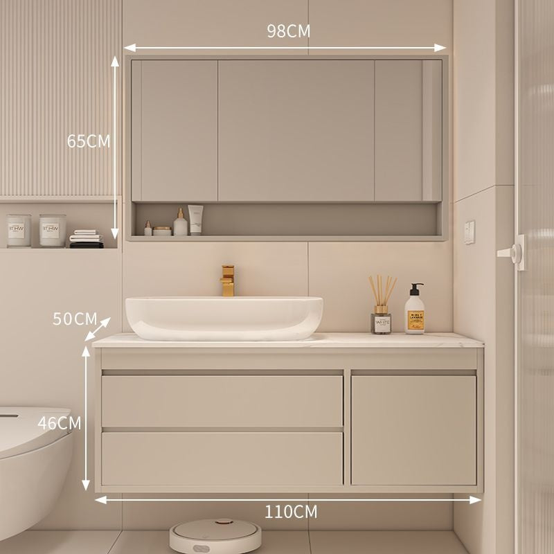 QW- Made of Real Wood, Smart Mirror in Bathroom, Bathroom Sink Storage Cabinet