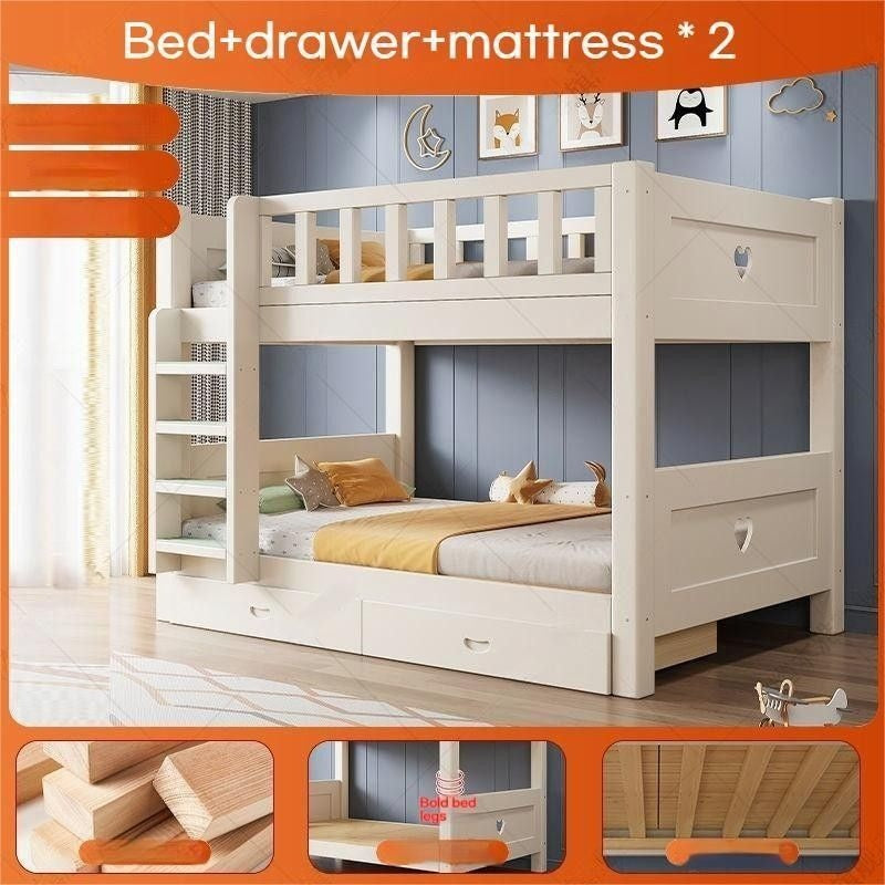 Children's solid wood bunk upper and lower high low multi-purpose double layer mother's bed
