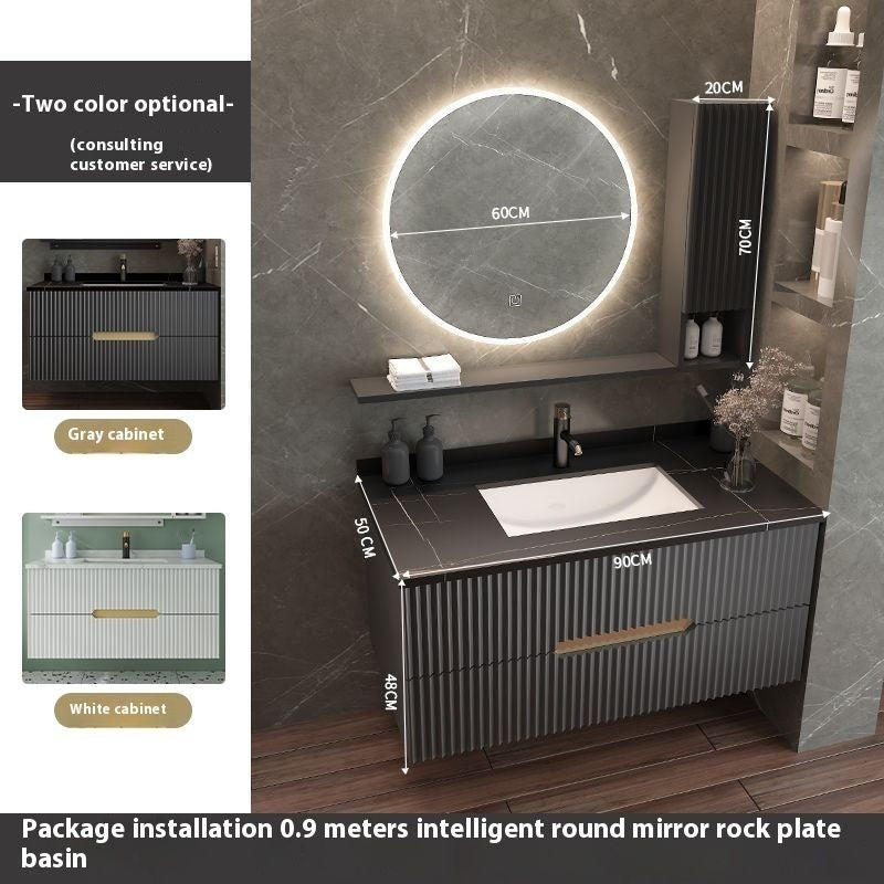 QW- Luxury Storage Smart Mirror Bathroom Cabinet Basin Set