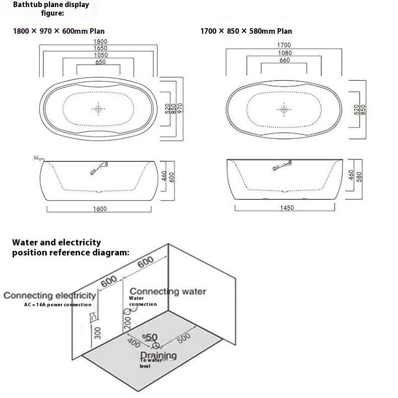 QW- Acrylic Wave Constant Temperature Bathtub