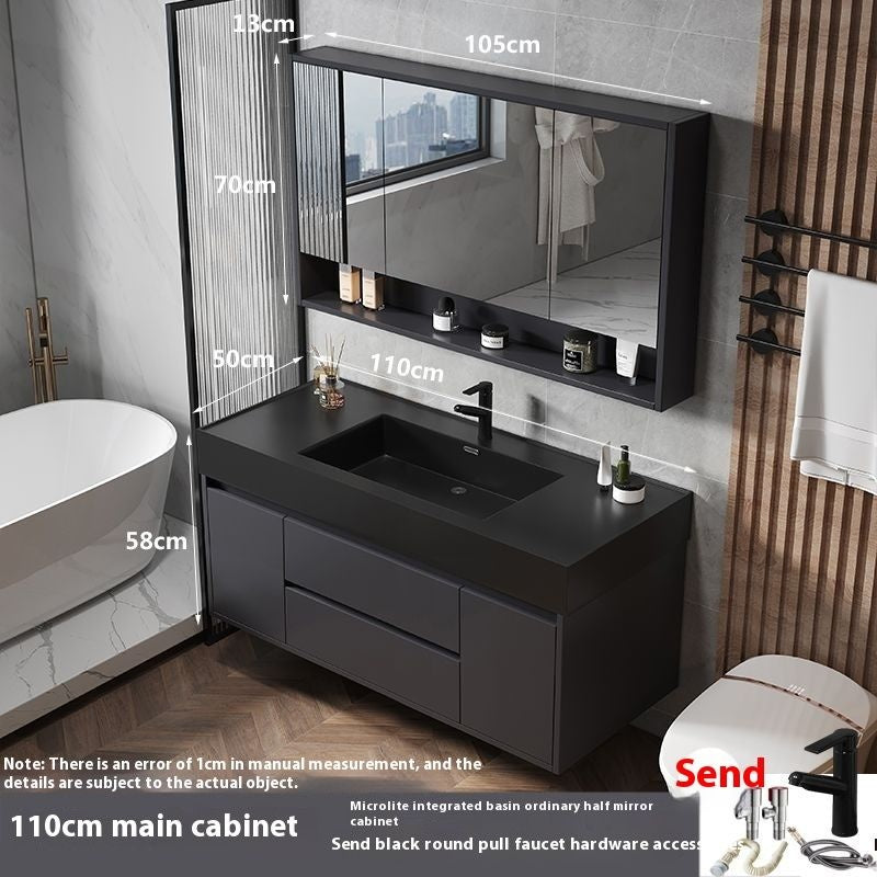 Kabinet Penyimpanan Kayu Asli Kaca Pintar QW-, Sinki Bilik Mandi Nano 