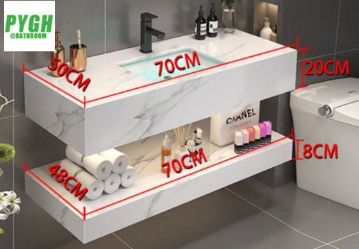 QW- Marble Sink Storage Cabinet Smart Mirror in the Bathroom