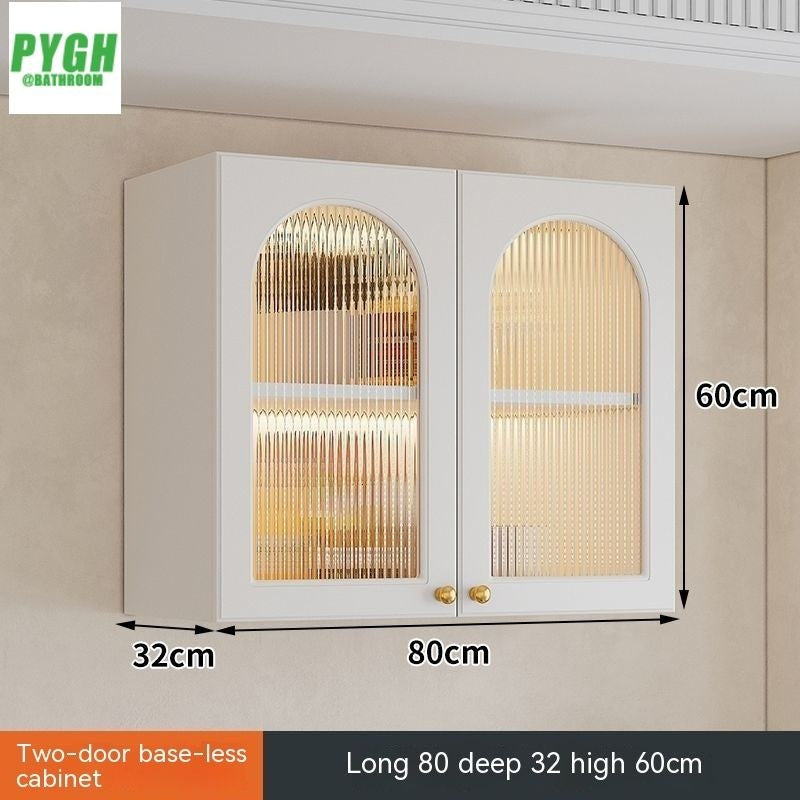 QW- Massif Wooden Kitchen Hanging French Style Wall Mounted Storage Cabinet