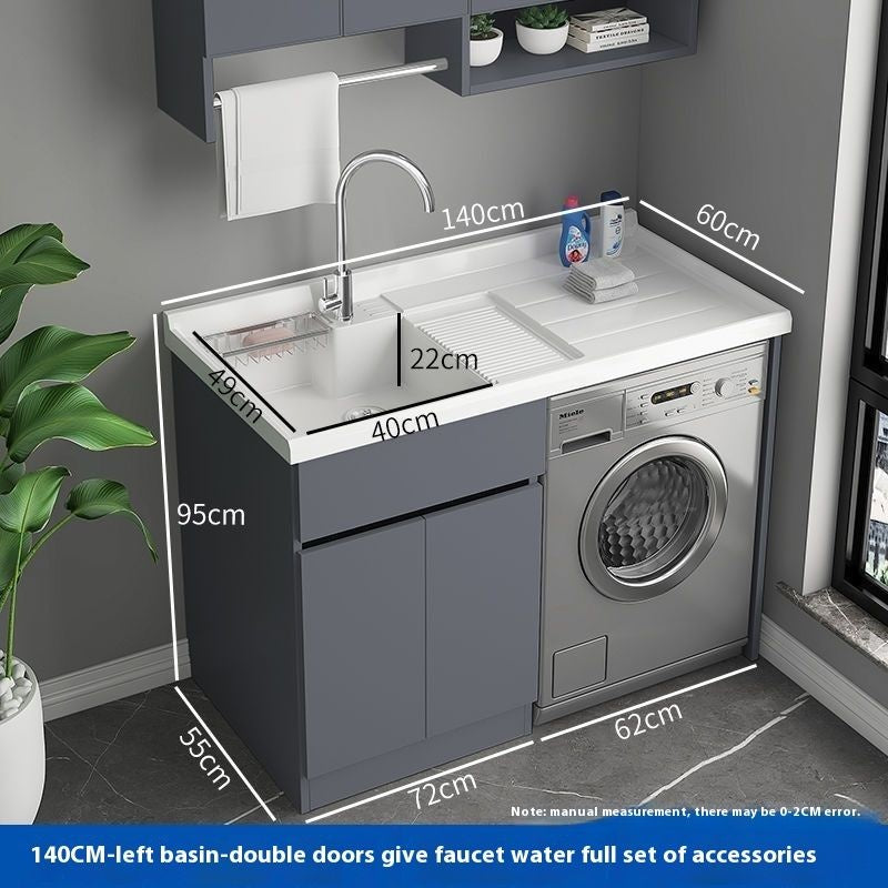 QW- Storage Cabinet Bathroom Sink Set Washing Machine Counter