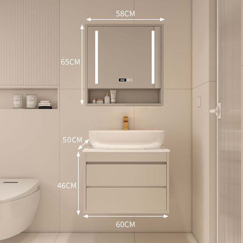 QW- Made of Real Wood, Smart Mirror in Bathroom, Bathroom Sink Storage Cabinet