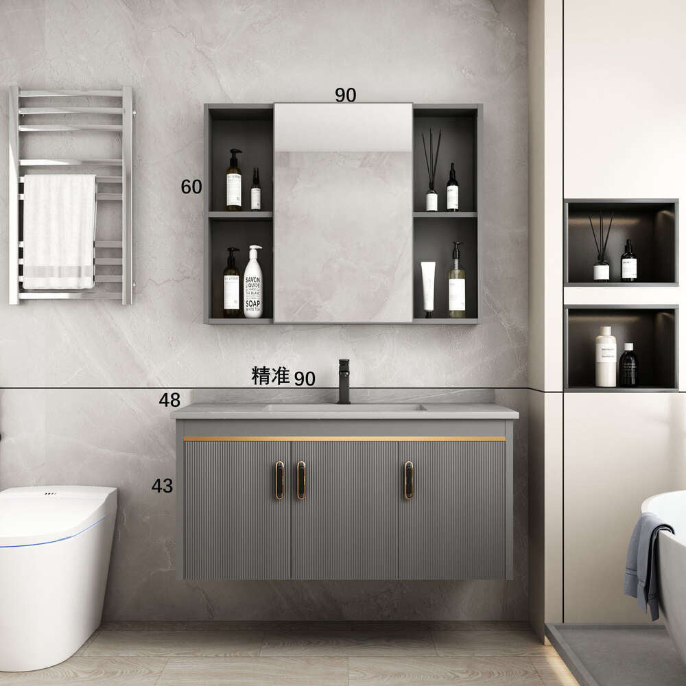 Kabinet Penyimpanan Aluminium QW- Cermin Pintar di Bilik Mandi, Singki Bilik Mandi 