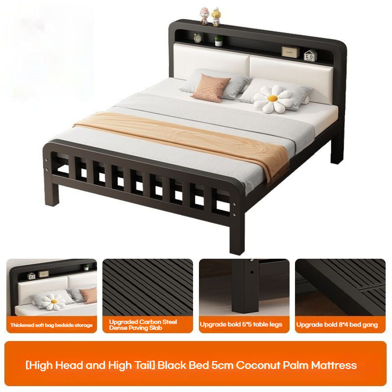 Iron used in home, master bedroom, double 1.5 meters, dormitory thickened iron frame bed for rental 1.2 meters