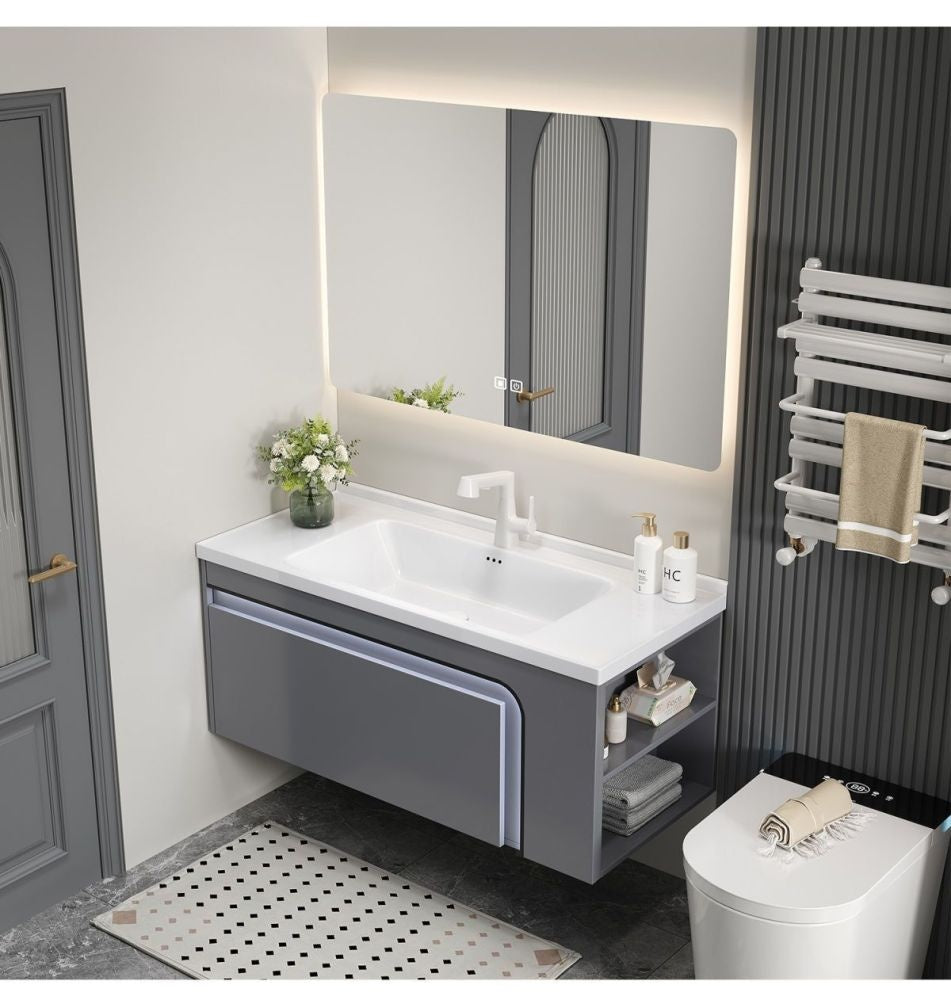 QW- Aluminum Storage Cabinet Smart Mirror in the Bathroom, Bathroom Sink