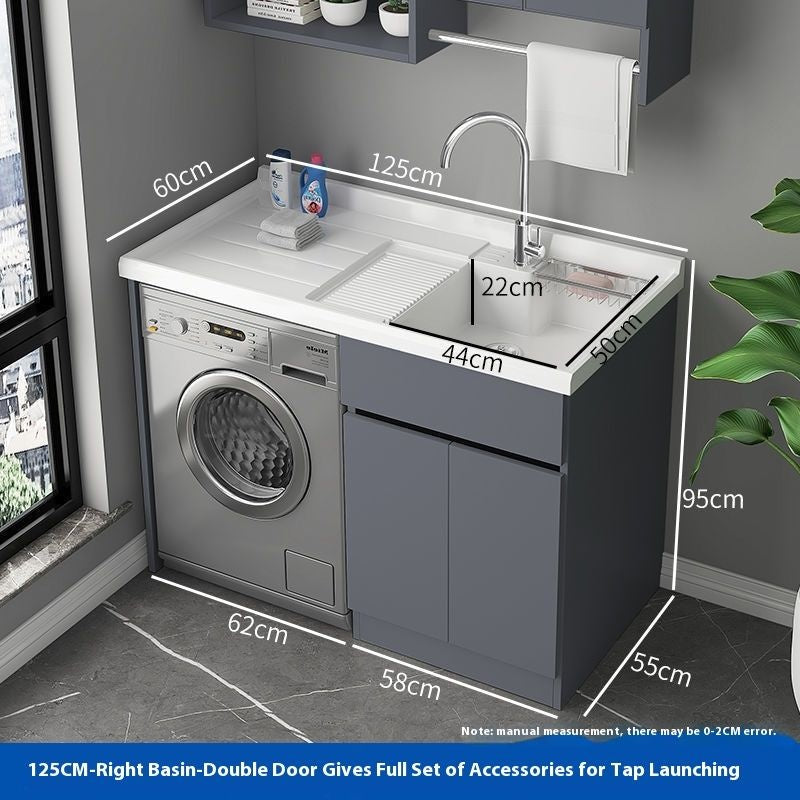 QW- Storage Cabinet Bathroom Sink Set Washing Machine Counter