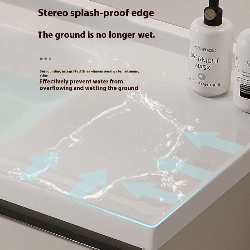QW- Kabinet simpanan kayu asli cermin pintar di bilik mandi, sinki bilik mandi 